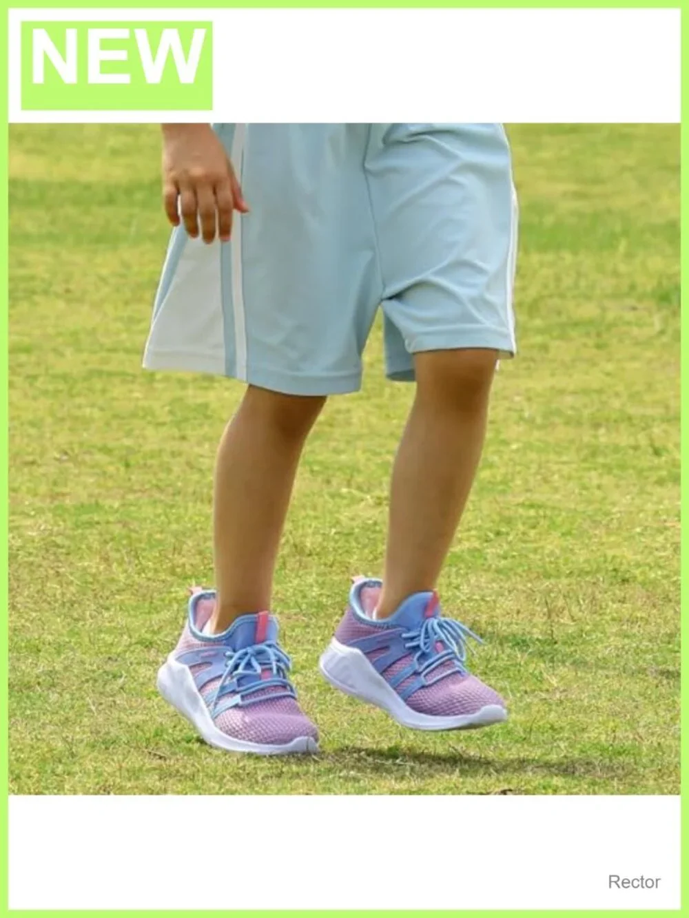 Girls Lace-Up Knitted Mesh Running Sneakers Lightweight Breathable